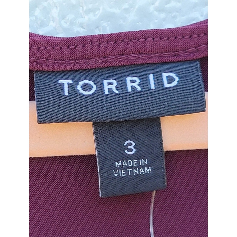 Torrid NWT Plum Twist-Front Long Sleeve Bodysuit Women SIZE 3XL - Picture 7 of 8